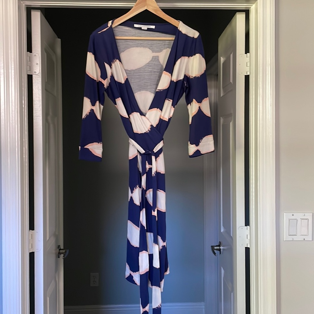 Diane Von Furstenburg Wrap Dress, New Julian Size 14